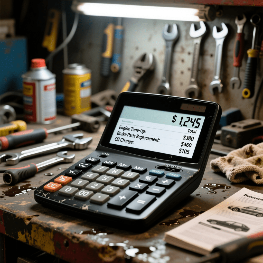 Calculator with car repair estimate