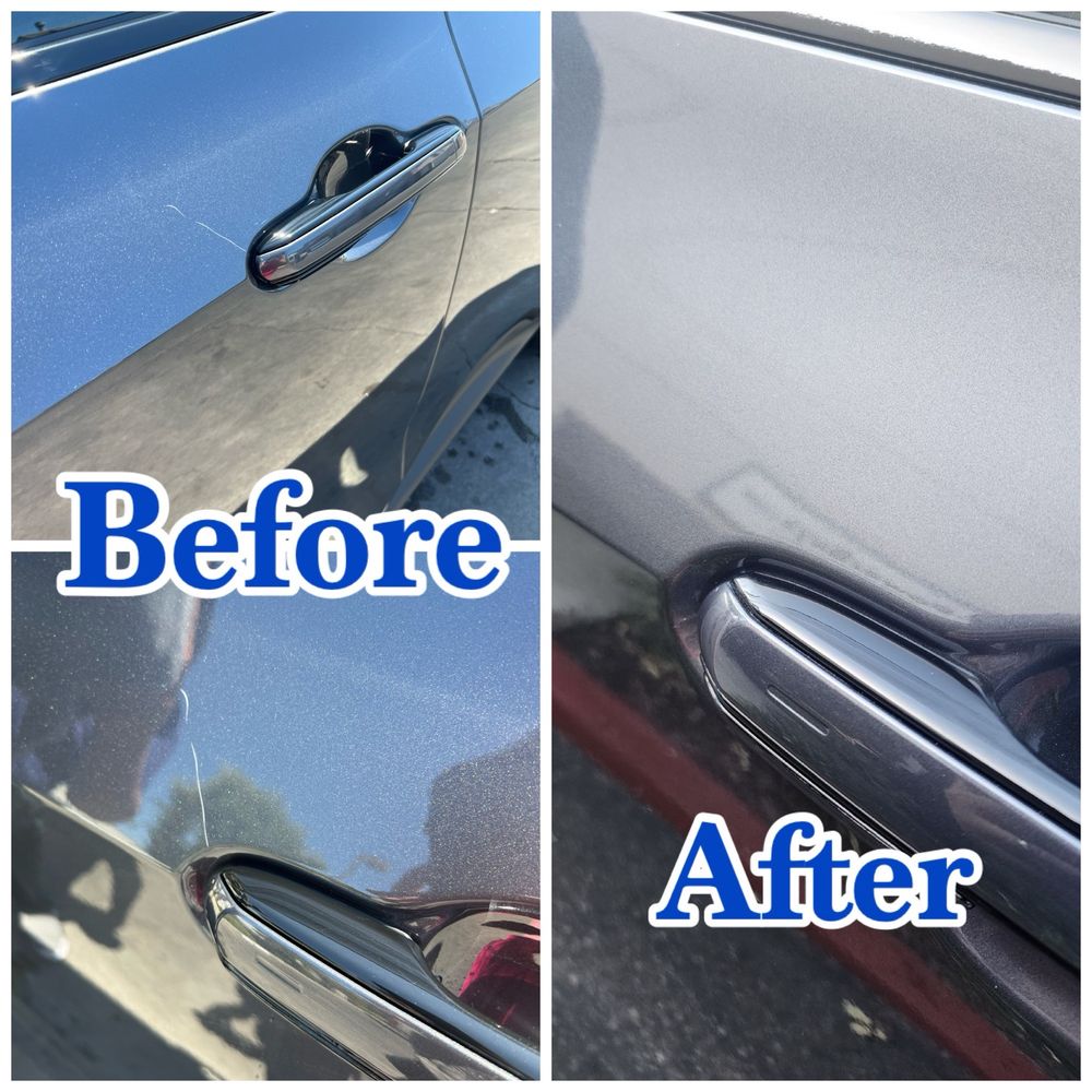 Before and after vehicle repair comparison