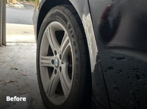 Before repair - hail damage