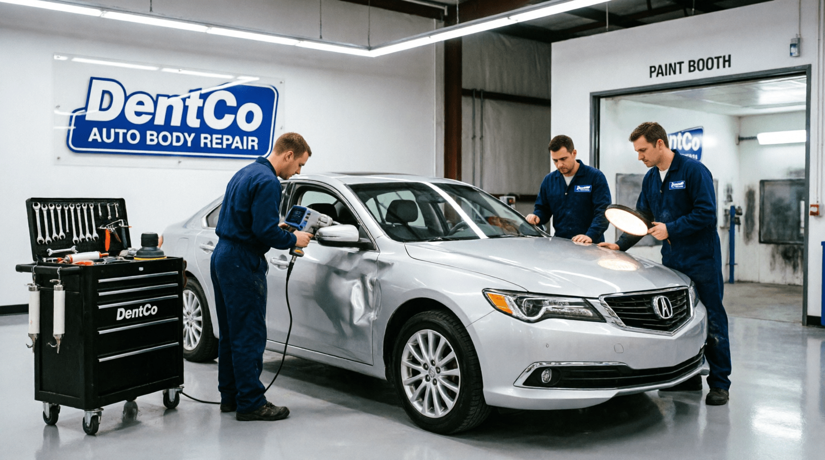 Acura body repair bumper and panel work at Dentco Laguna Hills Orange County