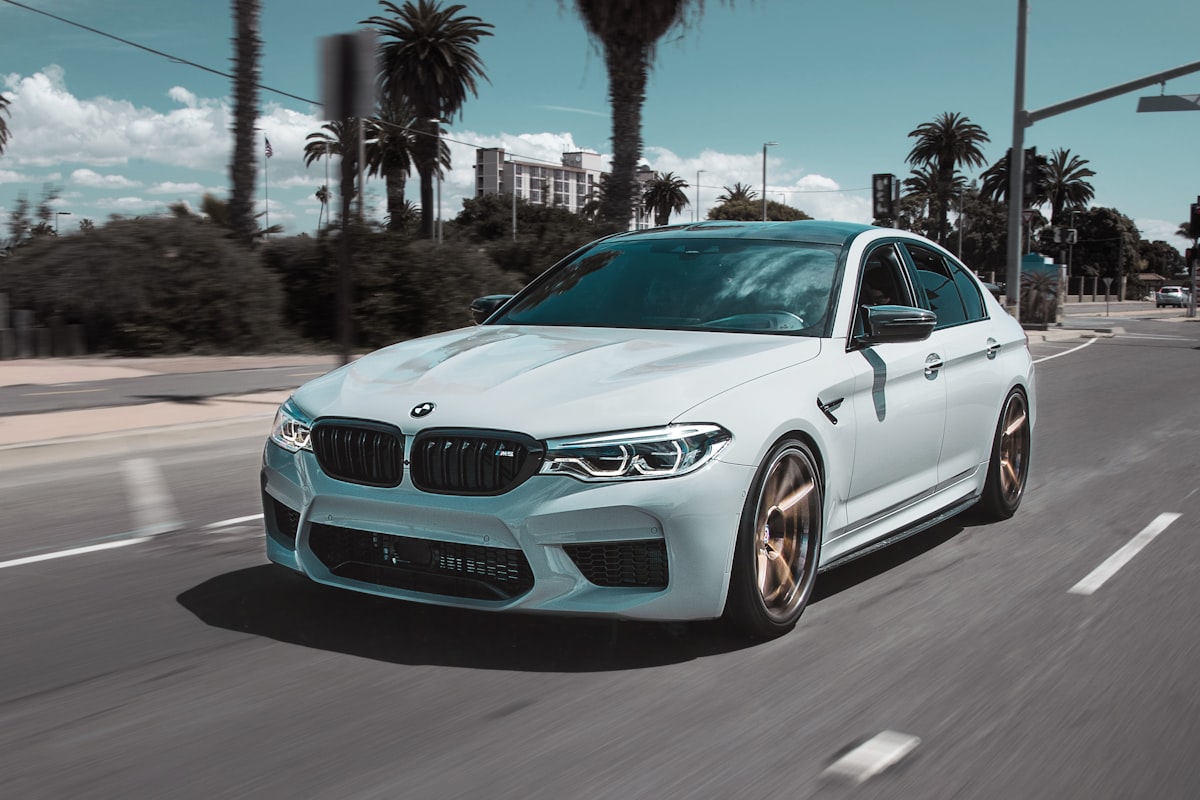 BMW luxury sedan body repair at Dentco Auto Body Orange County