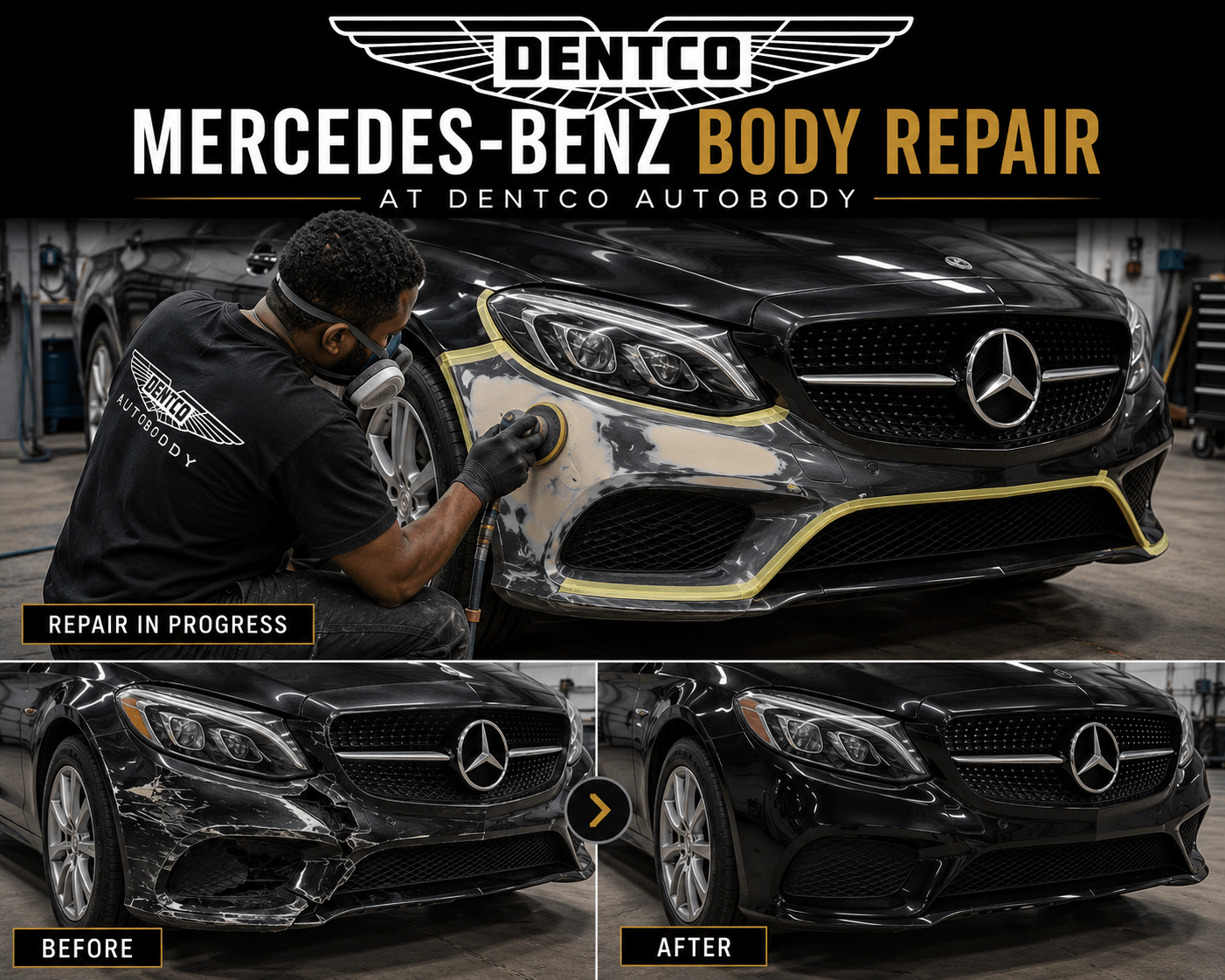 Mercedes C-Class bumper crack repair Mission Viejo