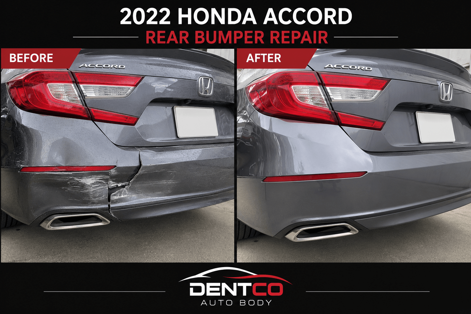 2022 Honda Accord rear bumper repair Laguna Hills before and after