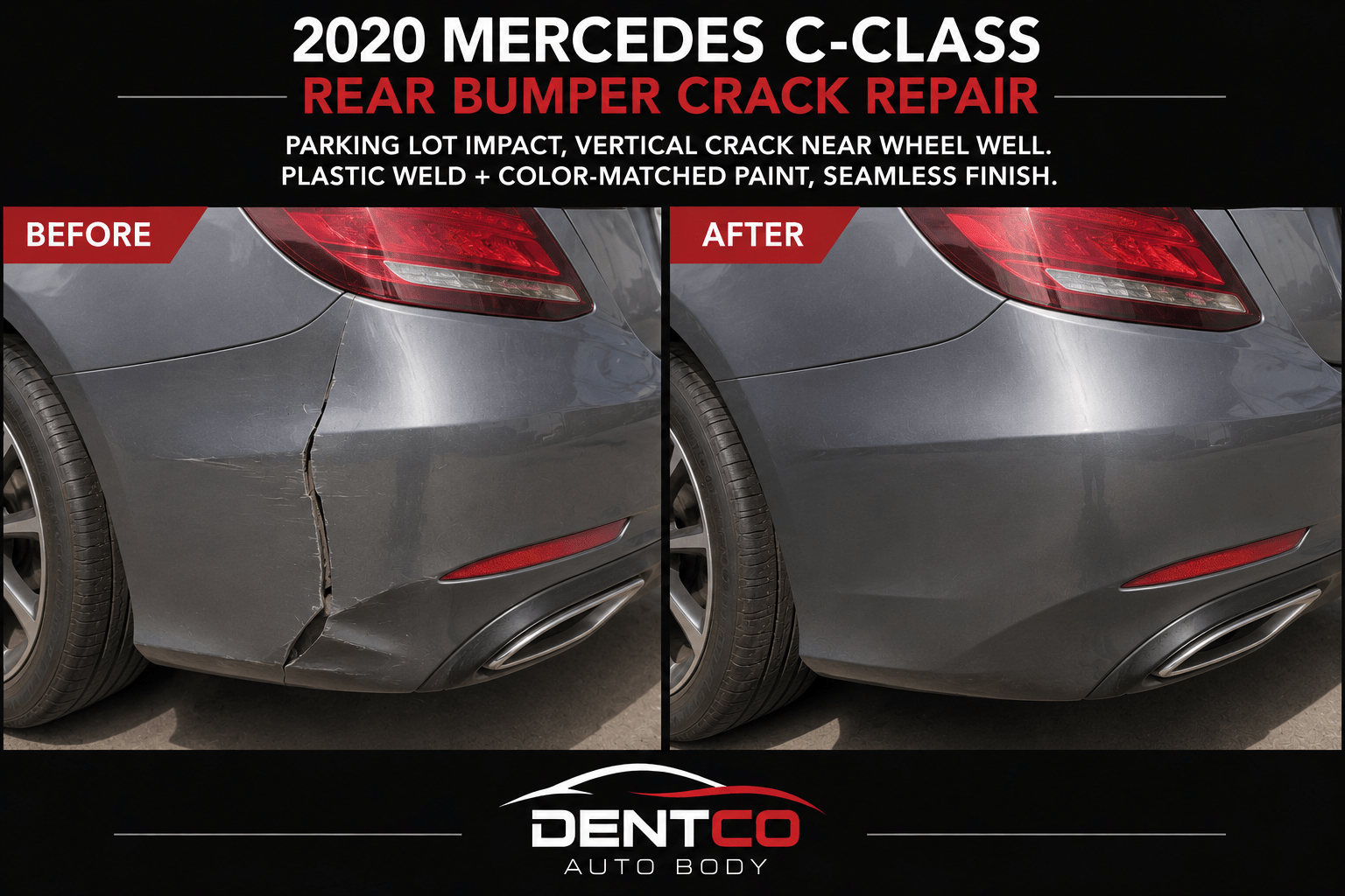 Mercedes C-Class bumper crack repair Mission Viejo
